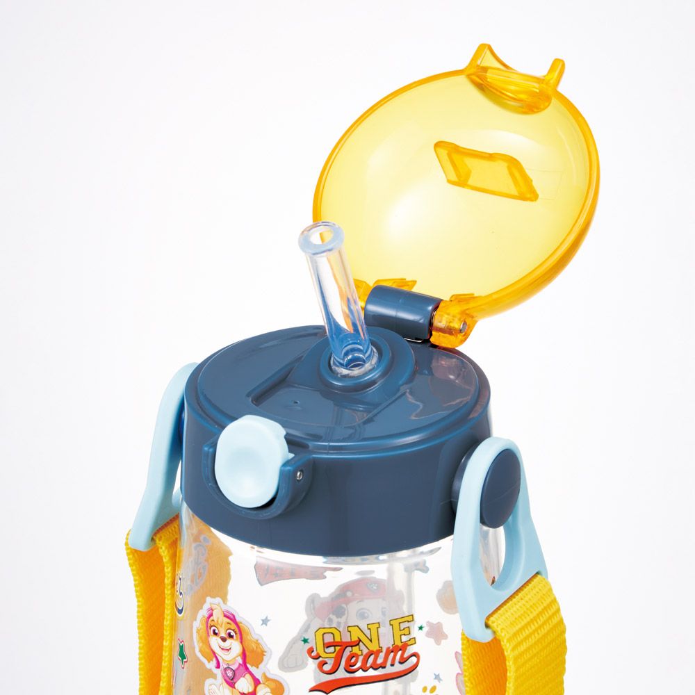 スケーター 水筒 キッズ ワンタッチ プラスチック ストロー ボトル クリア 480ml プラ水筒skater PDSH5 パウ パトロール 27年 パウパト 男の子 男子 男児【キャラクター 子供 かわいい ワンプッシュ 軽量 ショルダー】