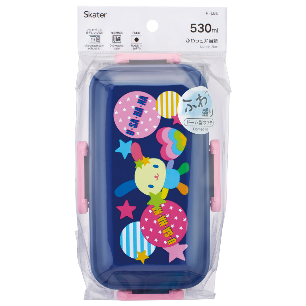 スケーター 弁当箱 530ml 大人 一段 仕切り 食洗機 レンジ 対応 日本製 ランチボックス skater PFLB6 ウサハナ サンリオ Sanrio グッズ キャラクター【レディース 4点ロック お弁当箱 ドーム型 1段 食洗機OK】