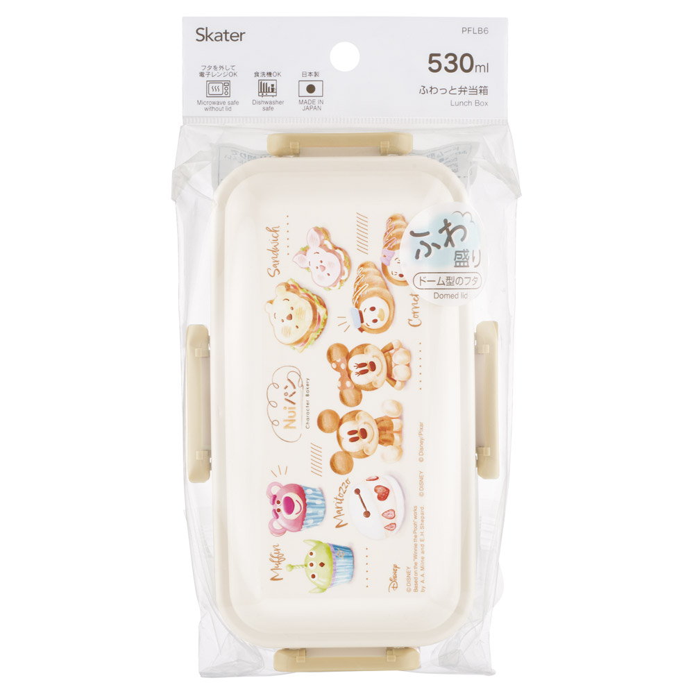 スケーター 弁当箱 530ml 大人 一段 仕切り 食洗機 レンジ 対応 日本製 ランチボックス skater PFLB6 Nuiパン ぬいパン ぬいぱん ヌイパン ディズニー【レディース 4点ロック お弁当箱 ドーム型 1段 食洗機OK】