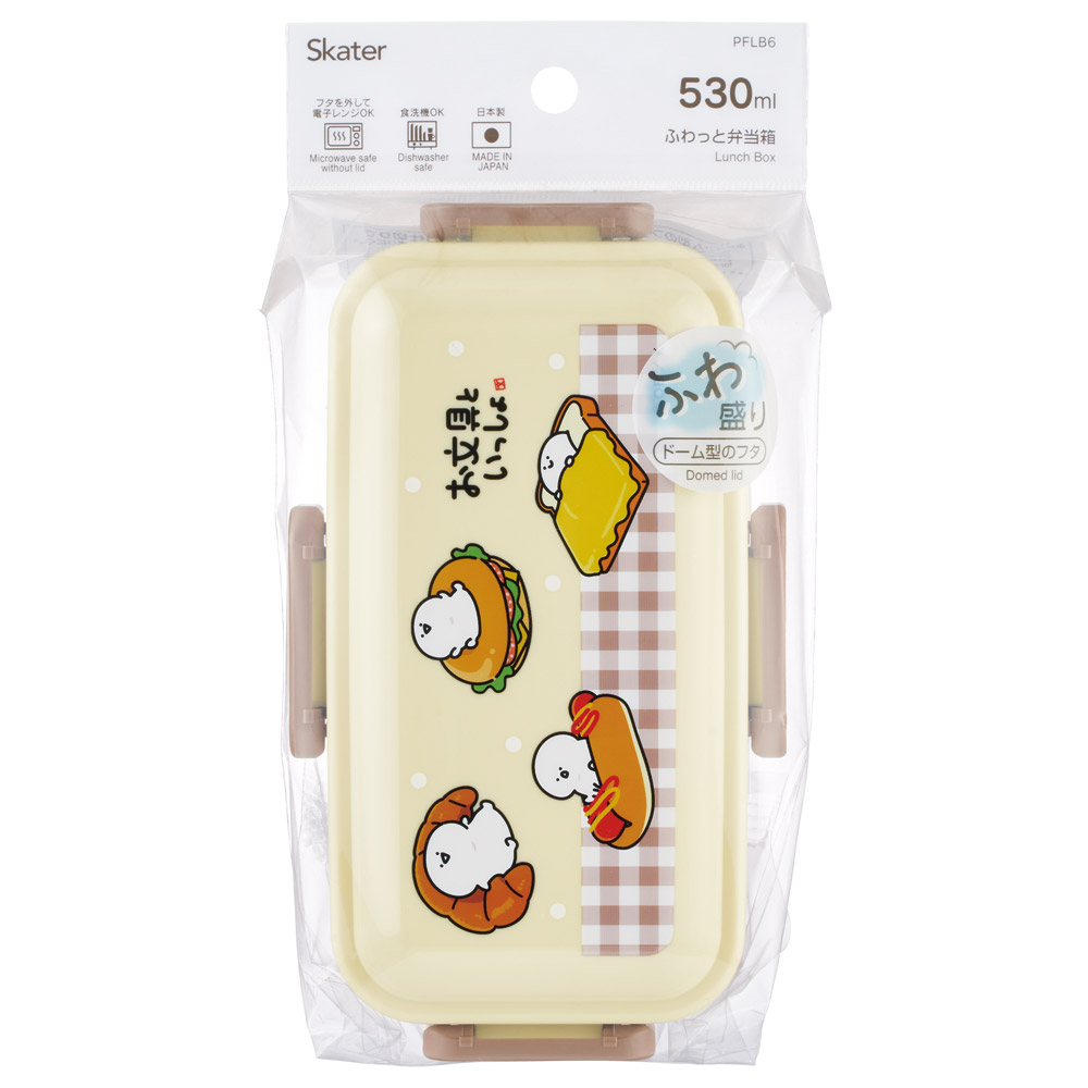 スケーター 弁当箱 530ml 大人 一段 仕切り 食洗機 レンジ 対応 日本製 ランチボックス skater PFLB6 お文具といっしょ 26年 お文具さん 男子 女子 女性【レディース 4点ロック お弁当箱 ドーム型 1段 食洗機OK】