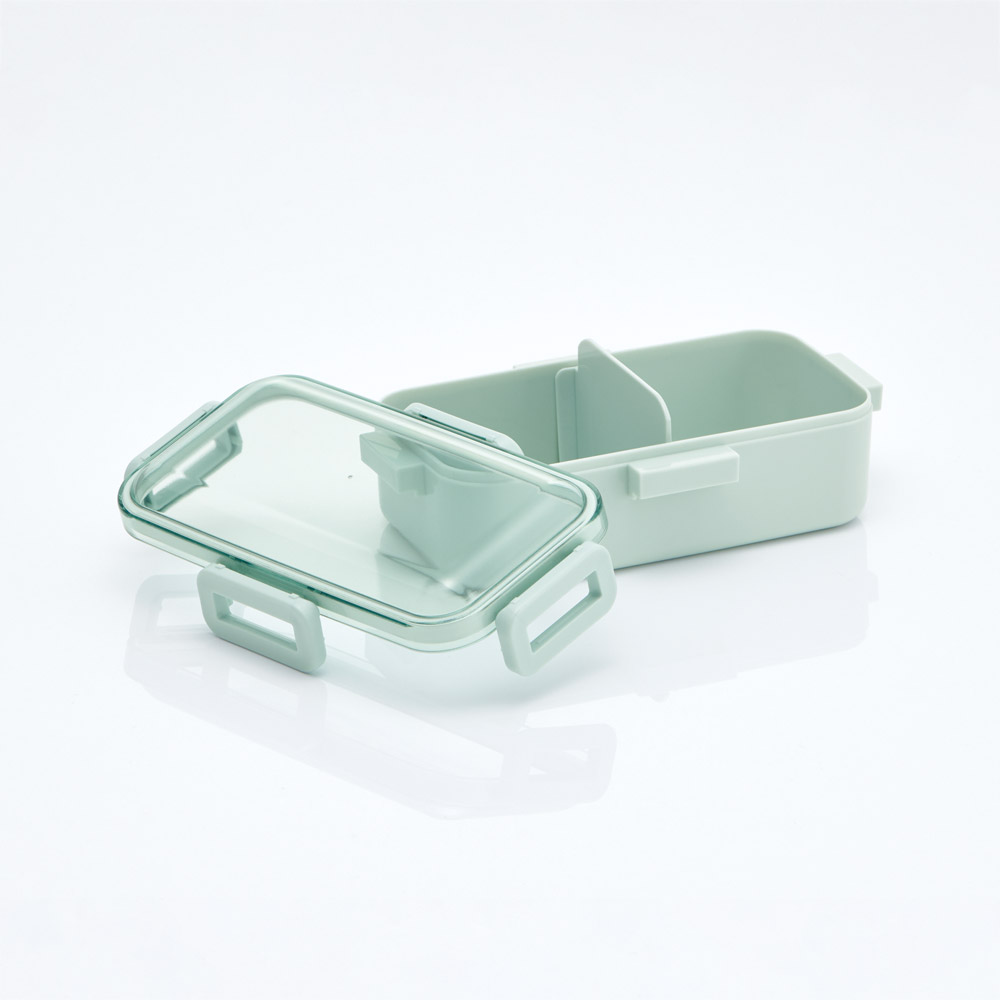 スケーター 弁当箱 530ml 大人 一段 仕切り 食洗機 レンジ 対応 日本製 ランチボックス skater PFLB6 スモーキーグリーン みどり 緑 キッズドア 【レディース 4点ロック お弁当箱 ドーム型 1段 食洗機OK】