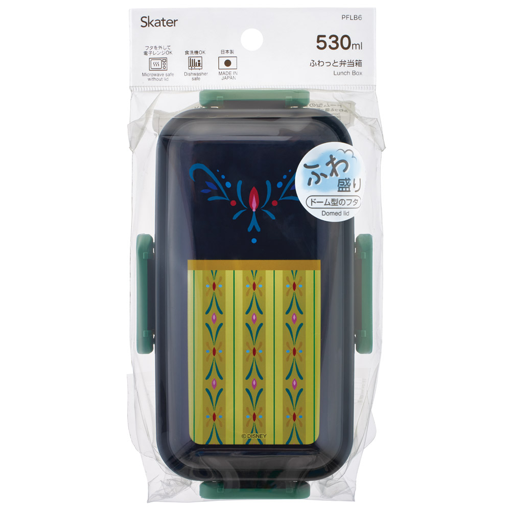 スケーター 弁当箱 530ml 大人 一段 仕切り 食洗機 レンジ 対応 日本製 ランチボックス skater PFLB6 アナ ドレス アナと雪の女王 アナ雪 ディズニー【レディース 4点ロック お弁当箱 ドーム型 1段 食洗機OK】
