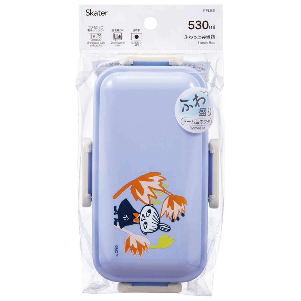 スケーター 弁当箱 530ml 大人 一段 仕切り 食洗機 レンジ 対応 日本製 ランチボックス skater PFLB6 ムーミン Moomin リトルミイ フラワー【レディース 4点ロック お弁当箱 ドーム型 1段 食洗機OK】