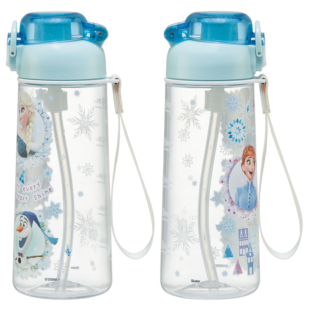 【送料無料】ワンプッシュ ストロー ボトル 水筒 630ml 透明 クリア 子供 キッズ かわいい スケーター skater PSHPO6 アナと雪の女王 アナ雪 ディズニー 女の子 女子
