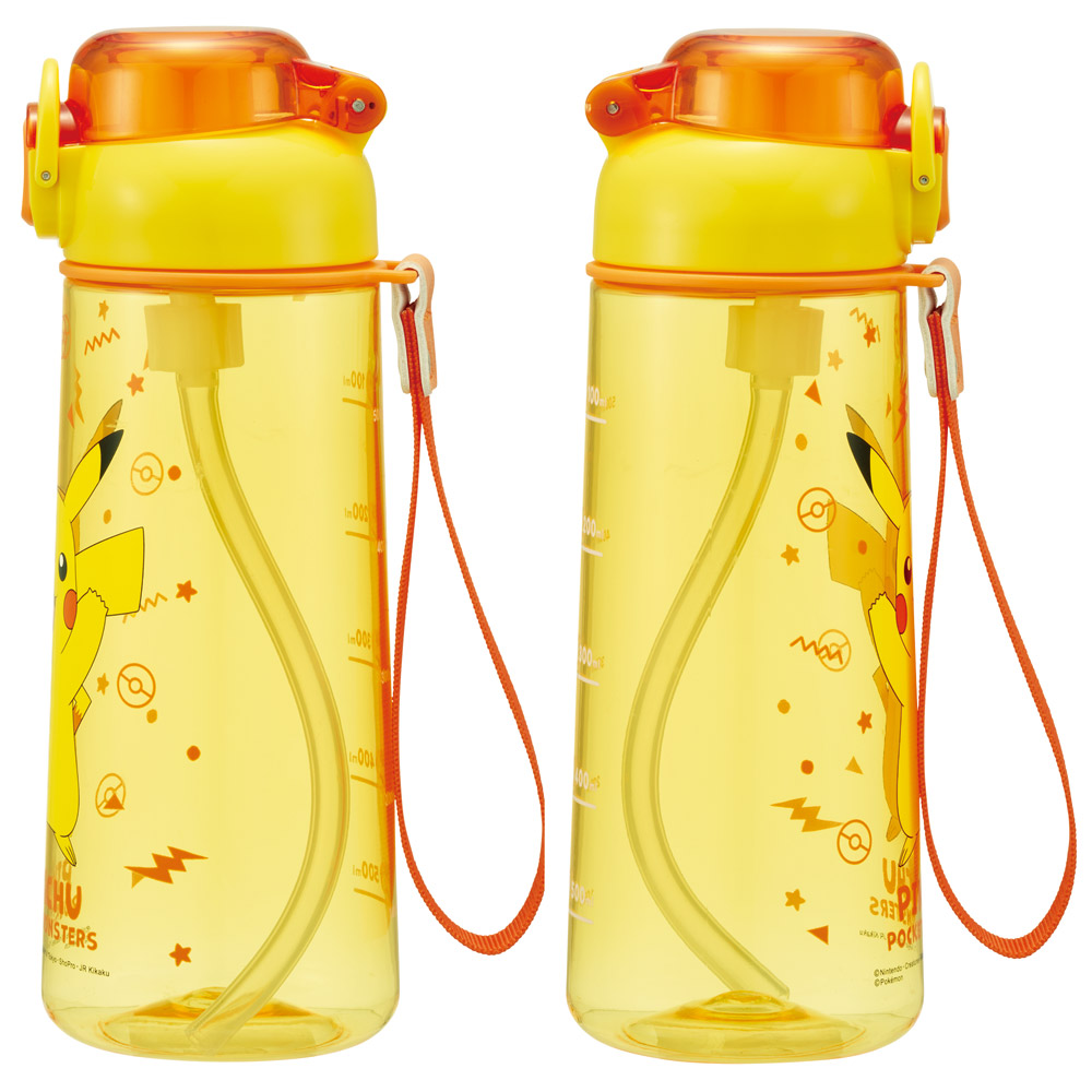 【送料無料】ワンプッシュ ストロー ボトル 水筒 630ml 透明 クリア 子供 キッズ かわいい スケーター skater PSHPO6 ポケットモンスター 25年 ポケモン ピカチュウ 男の子