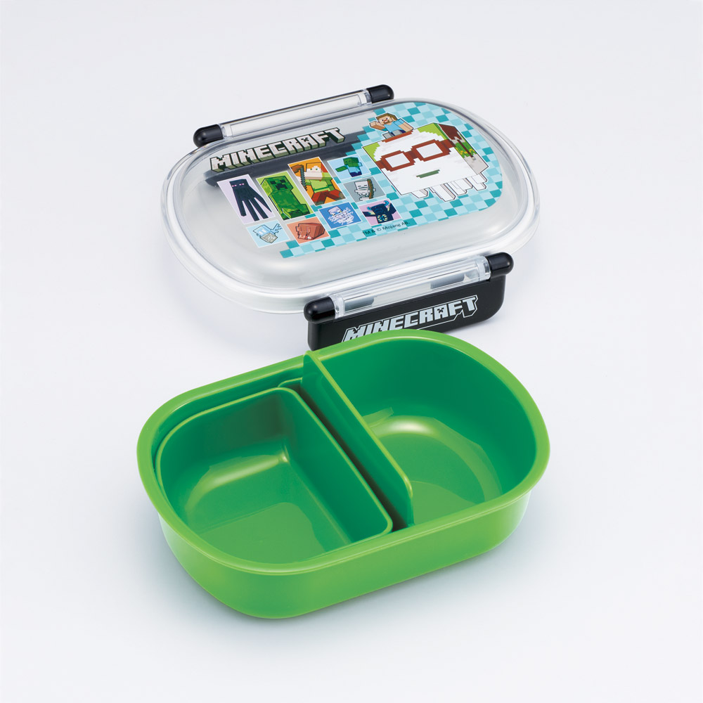 スケーター お弁当箱 子供 360ml 日本製 食洗機対応おかずがつぶれにくいドーム型ふた skater QAF2BA マインクラフト 26年 マイクラ Minecraft 男子 女子【キャラクター 1段 ランチボックス 丸型 可愛い 幼稚園 キッズ】