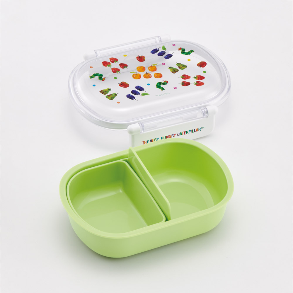 スケーター お弁当箱 子供 360ml 日本製 食洗機対応おかずがつぶれにくいドーム型ふた skater QAF2BA はらぺこあおむし フルーツパターン はらぺこ【キャラクター 1段 ランチボックス 丸型 可愛い 幼稚園 キッズ】