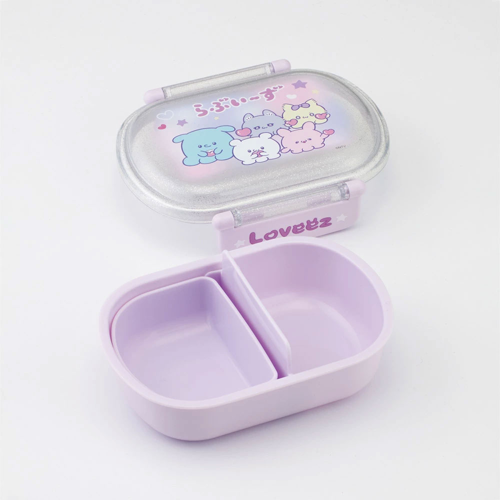 抗菌おかずがつぶれにくい ふわっとフタお弁当箱 1段/360ml らぶい~ず/QAF2BAAG_4973307707087
