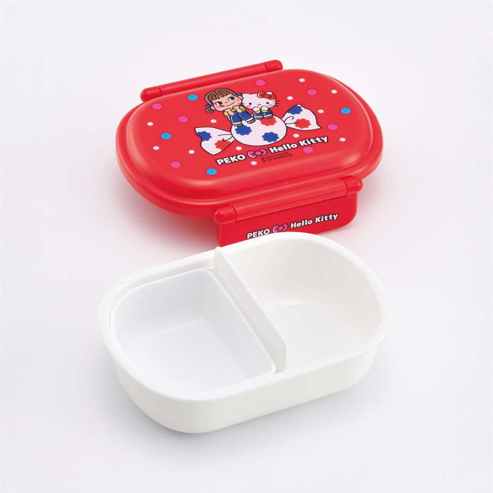 抗菌おかずがつぶれにくい ふわっとフタお弁当箱 1段/360ml ペコちゃん×ハローキティ/QAF2BAAG_4973307709708