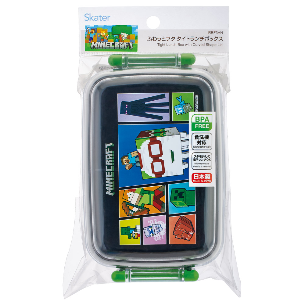 スケーター お弁当箱 子供用 450ml 食洗機対応 日本製 おかずがつぶれにくいドーム型ふた skater RBF3AN マインクラフト 26年 マイクラ Minecraft 男子 女子【キャラクター 1段 ランチボックス 角型 可愛い キッズ】