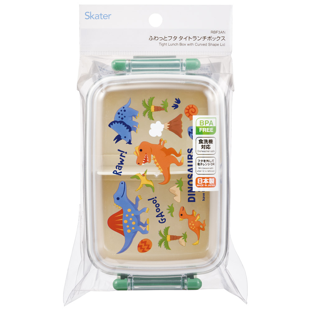 スケーター お弁当箱 子供用 450ml 食洗機対応 日本製 おかずがつぶれにくいドーム型ふた skater RBF3AN ディノサウルス 2026 恐竜 ダイナソー 男の子 男子【キャラクター 1段 ランチボックス 角型 可愛い 幼稚園 キッズ】