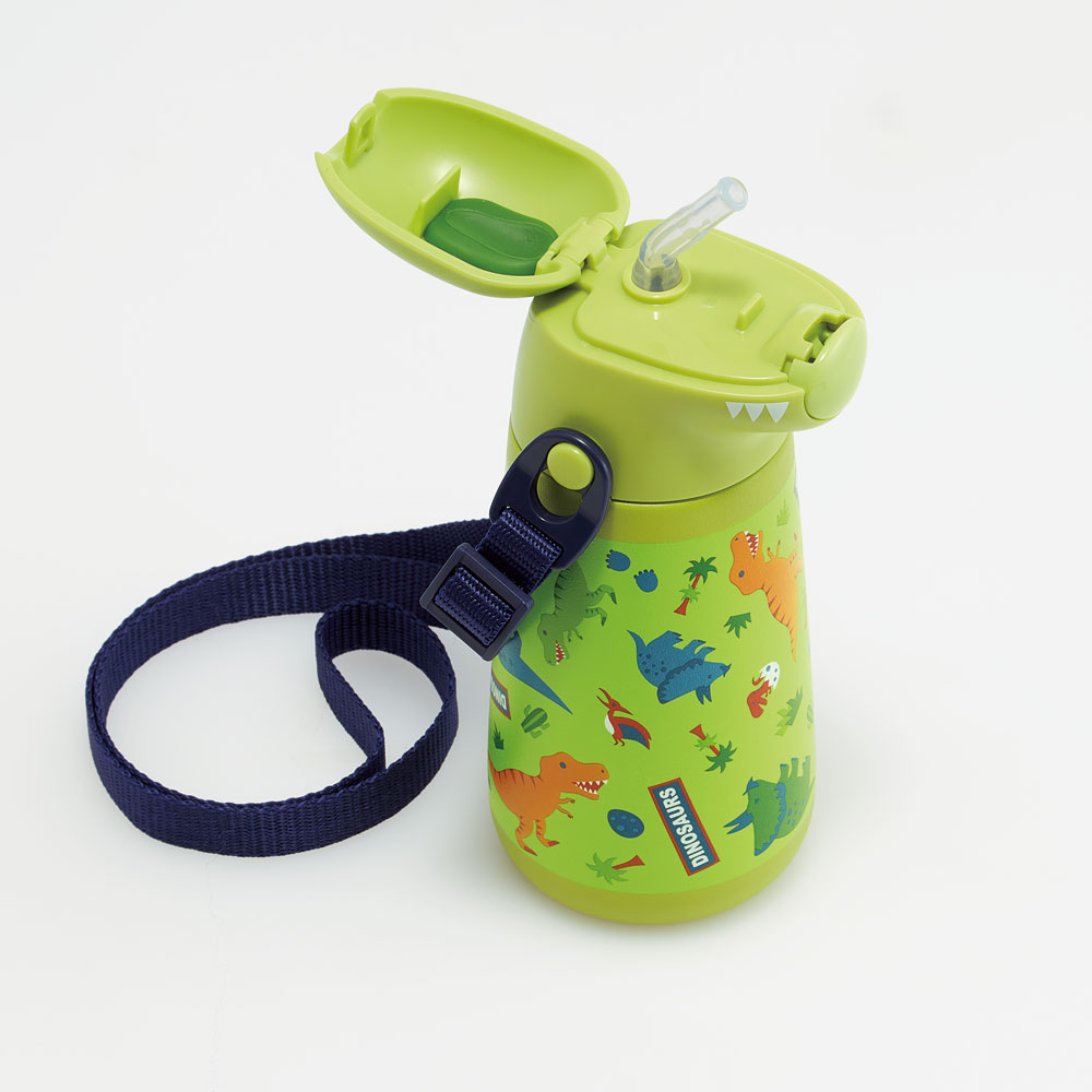 ダイカットストローステンレスボトル 370ml ディノサウルス/SSH4D_4973307638237/スケーター