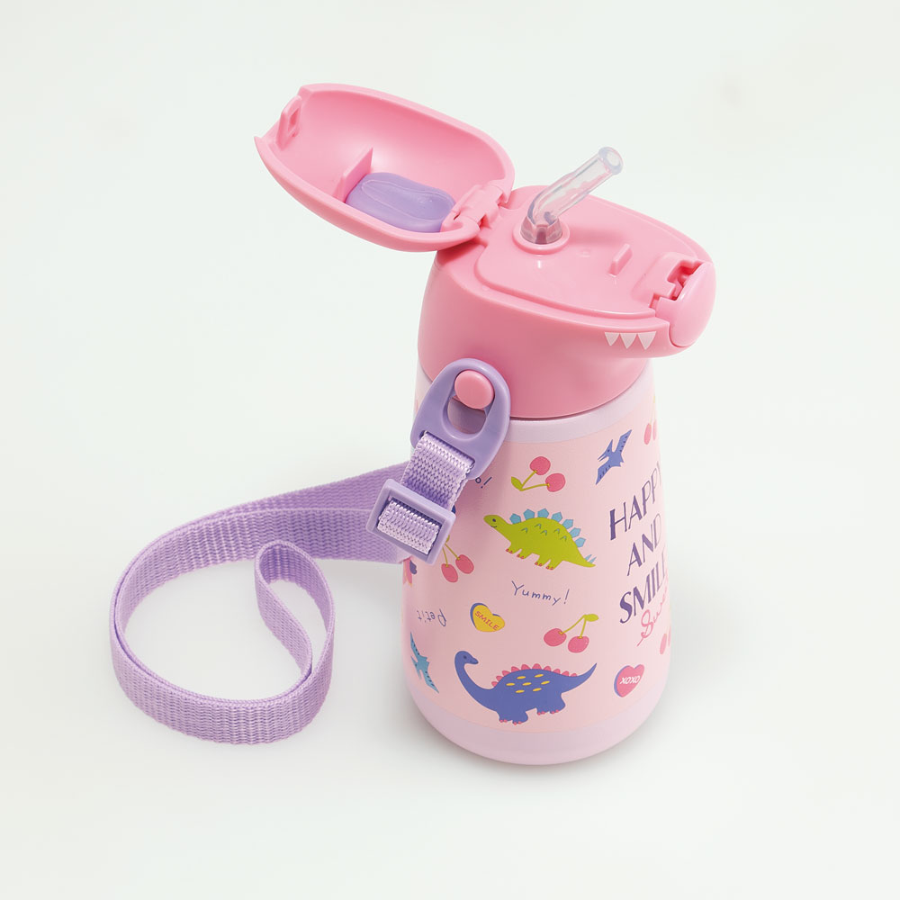 ダイカットストローステンレスボトル 370ml ハッピー&スマイル/SSH4D_4973307638244