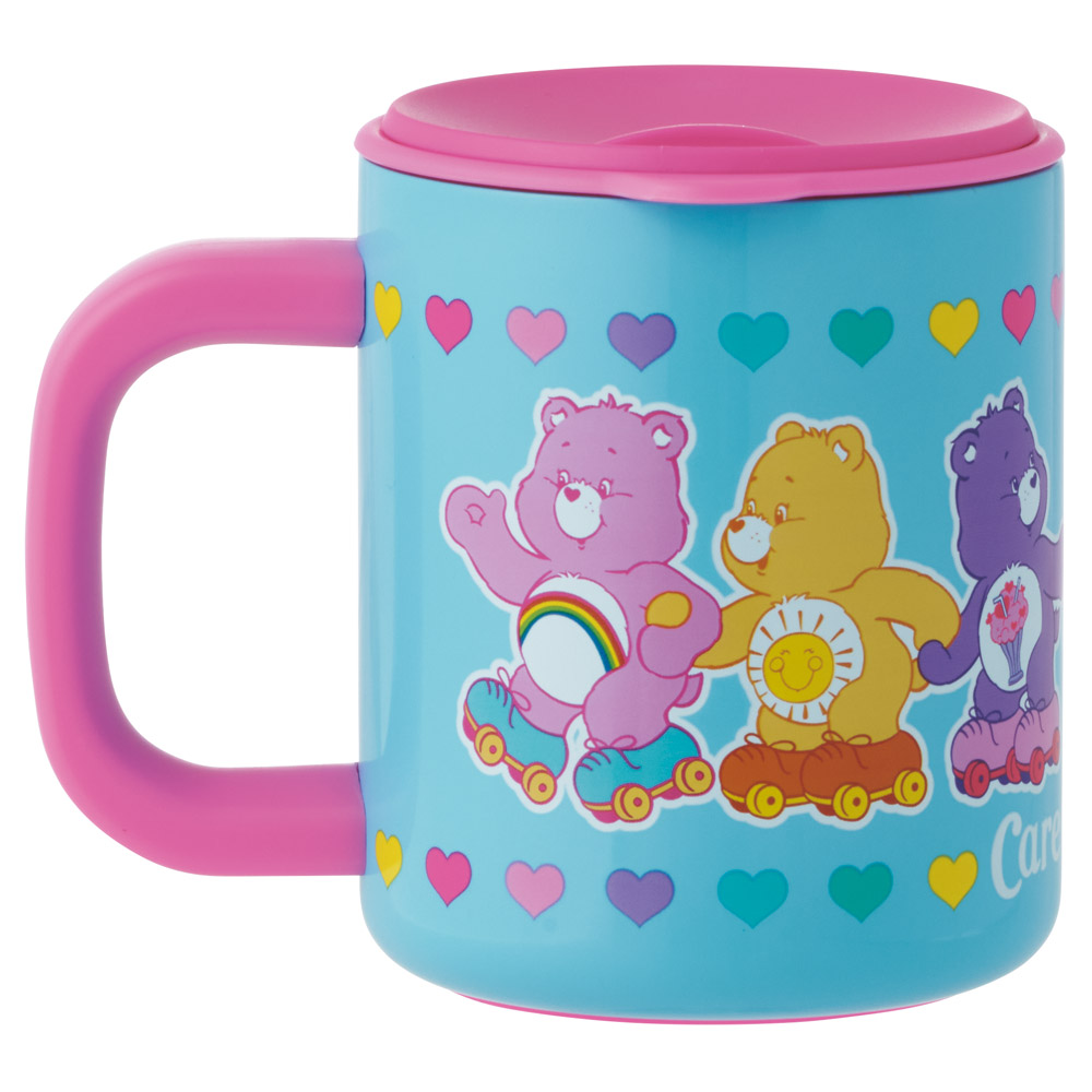 スケーター フタ付き ステンレス マグ カップ コップ 330ml 保温 保冷 skater STMG4N Care Bears ケアベア くま スケート キャラクター【持ち手付き 断熱 真空 ステンマグ スライド 飲み口 フタ付きコップ】