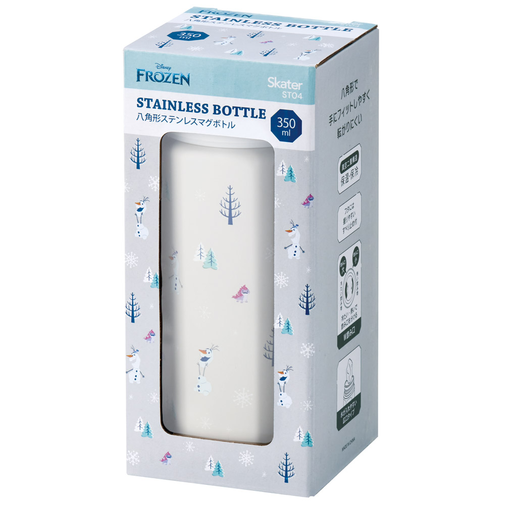 八角形 ステンレス マグボトル 水筒 350ml 保冷 保温 直飲み 大人 キャラクター skater スケーター STO4 アナと雪の女王 アナ雪 オラフ ディズニー 女の子 女子