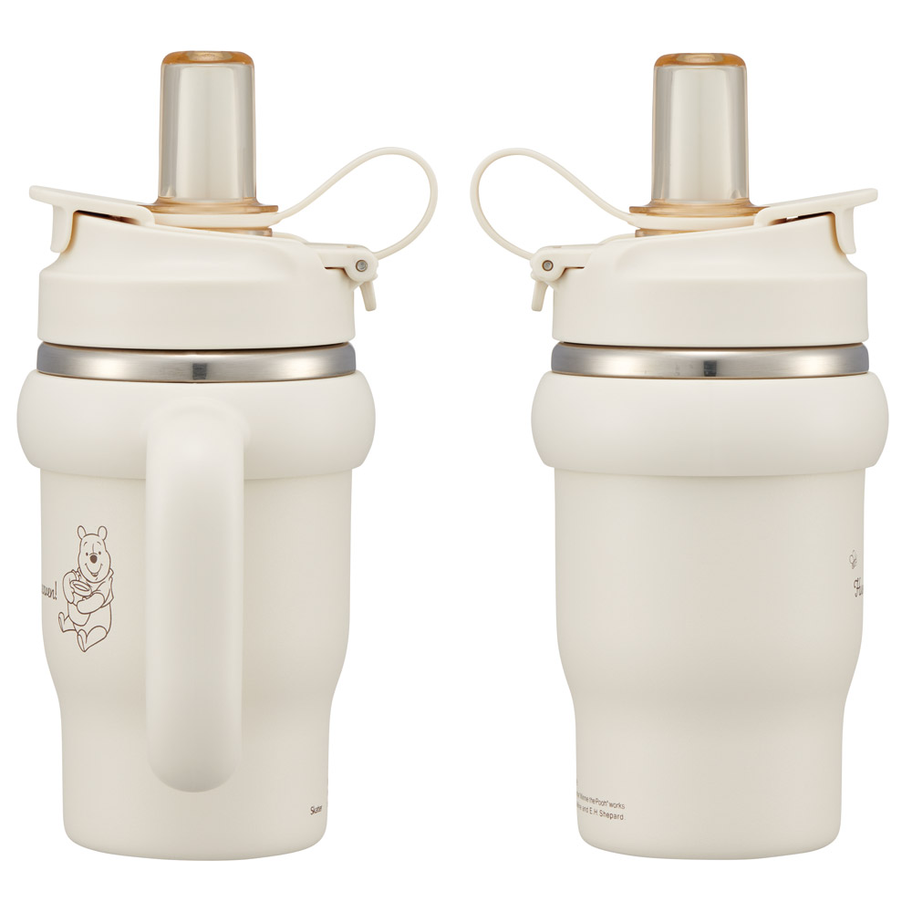 スケーター ハンドル付 タンブラー 570ml ストロー ステンレス ボトル 保温 保冷 直飲み 2WAY skater STSTB6 くまのプーさん プーさん Pooh 女性 レディース【子供 キッズ 大人 真空二重構造 持ち手付き】