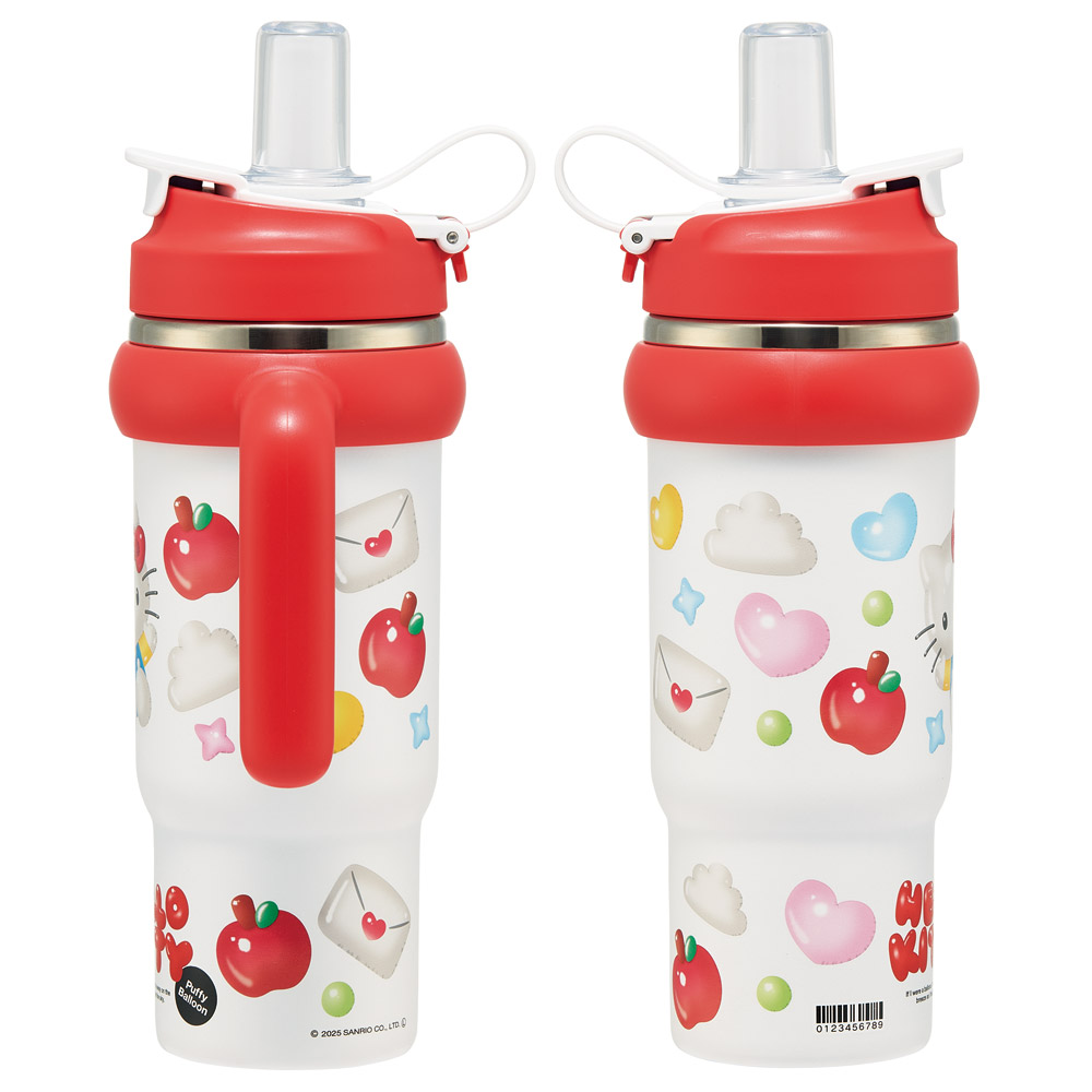 スケーター ハンドル付 タンブラー 830ml ストロー ステンレス ボトル 保温 保冷 直飲み 2WAY skater STSTB9 キティ ハローキティ キティちゃん サンリオ 女の子【子供 キッズ 大人 真空二重構造 持ち手付き】