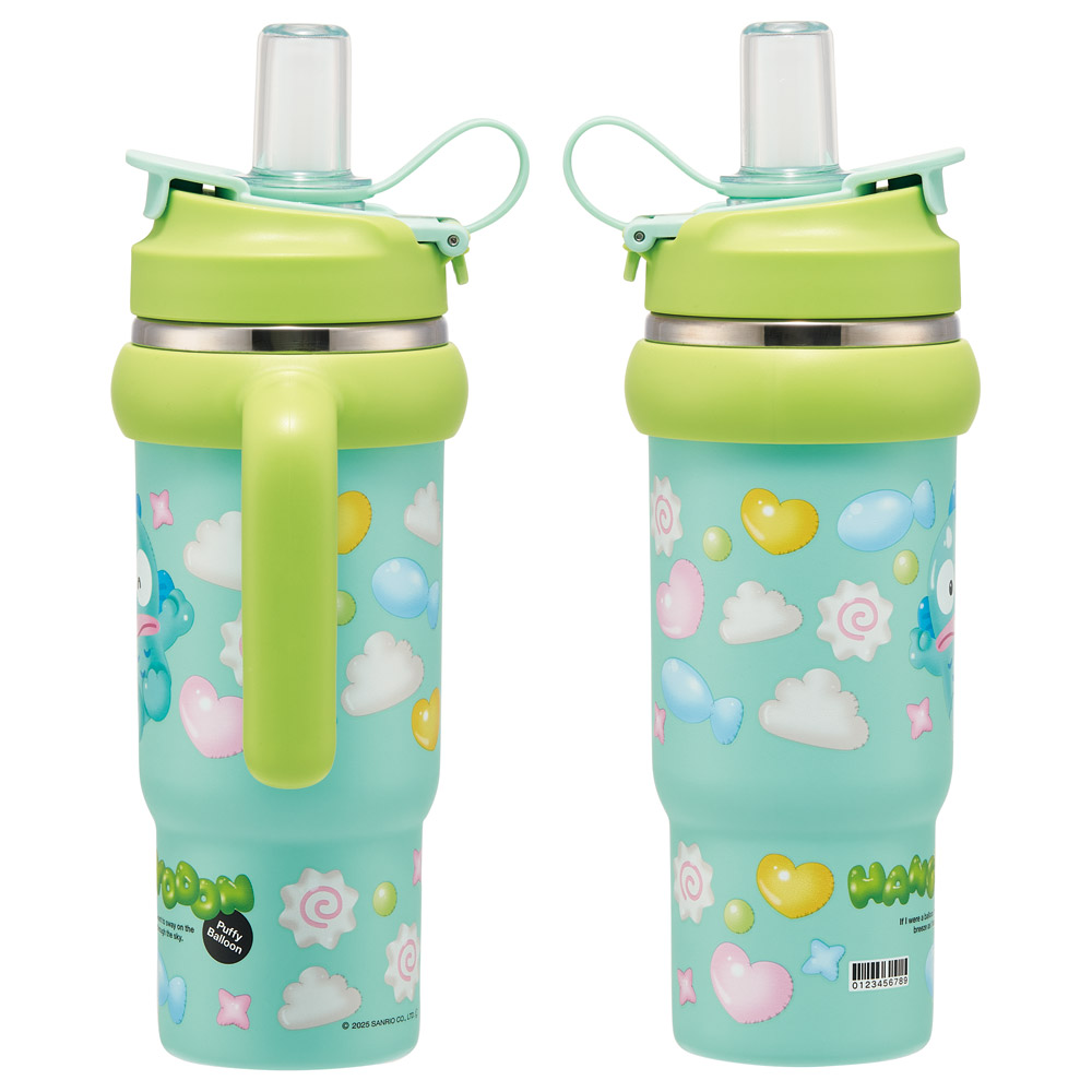 スケーター ハンドル付 タンブラー 830ml ストロー ステンレス ボトル 保温 保冷 直飲み 2WAY skater STSTB9 はんぎょどん ハンギョドン 男の子 女の子【子供 キッズ 大人 真空二重構造 持ち手付き】