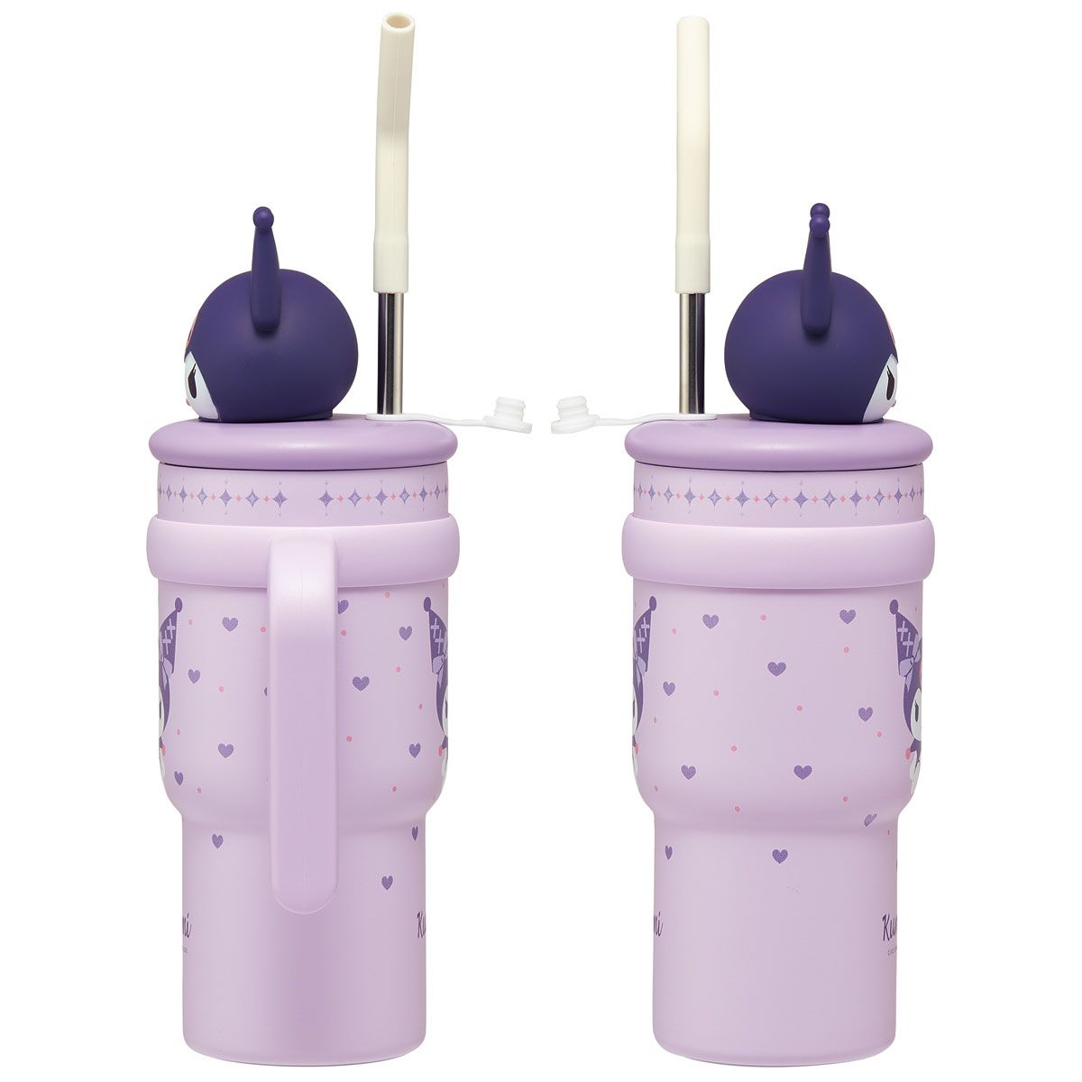 スケーター ハンドル付き ストロー タンブラー 700ml 保冷 専用 マスコット付き skater STSTBM7 クロミ クロミちゃん サンリオ 女の子 女子【子供 キッズ 大人 真空二重構造 持ち手付き】