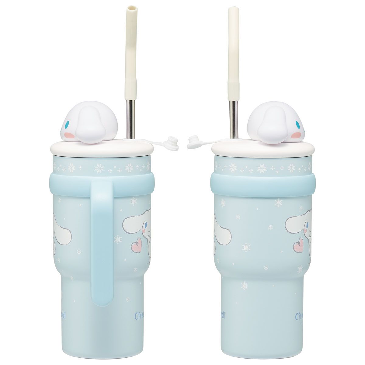 スケーター ハンドル付き ストロー タンブラー 700ml 保冷 専用 マスコット付き skater STSTBM7 シナモロール シナモン サンリオ 女の子 女子【子供 キッズ 大人 真空二重構造 持ち手付き】