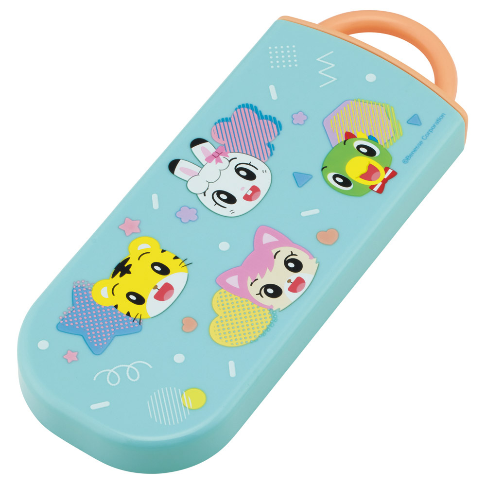 子供用 お弁当 トリオセット 開けやすいスライド式(箸、スプーン、フォークのセット) しまじろう POPデザイン/TACC2_4973307719820
