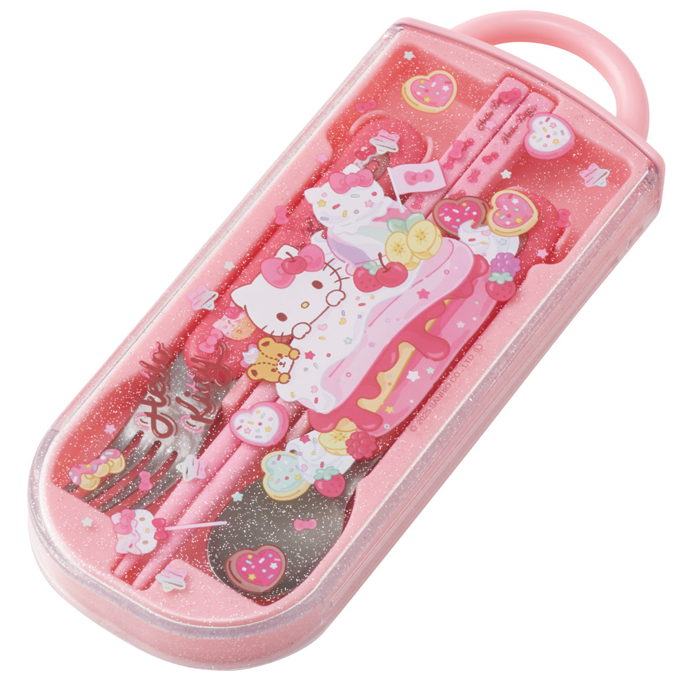 【メール便対象品】 スケーター スプーン フォーク 箸 セット 子供 ケース 食洗機対応 スライド式 ランチ はし skater TACC2 キティ ハローキティ キティちゃん サンリオ 女の子