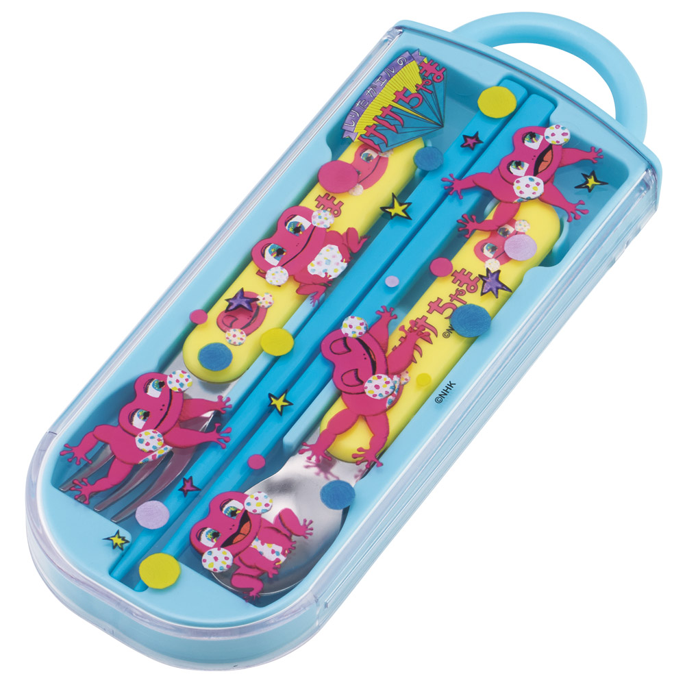 【メール便対象品】 スケーター 箸 スプーン フォーク セット 子供 お弁当 日本製 カトラリーセット skater TACC2 しりたガエルのけけちゃま おかあさんといっしょ グッズ【キャラクター トリオセット 食洗機 対応 弁当箱 スプーンセット お箸】
