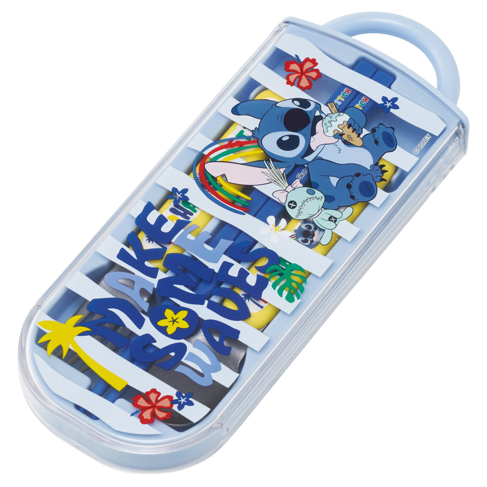 【メール便対象品】 スケーター 箸 スプーン フォーク セット 子供 お弁当 日本製 カトラリーセット skater TACC2 リロ＆スティッチ 26年 スティッチ ディズニー 男子 女子【キャラクター トリオセット 食洗機 対応 弁当箱 スプーンセット お箸】