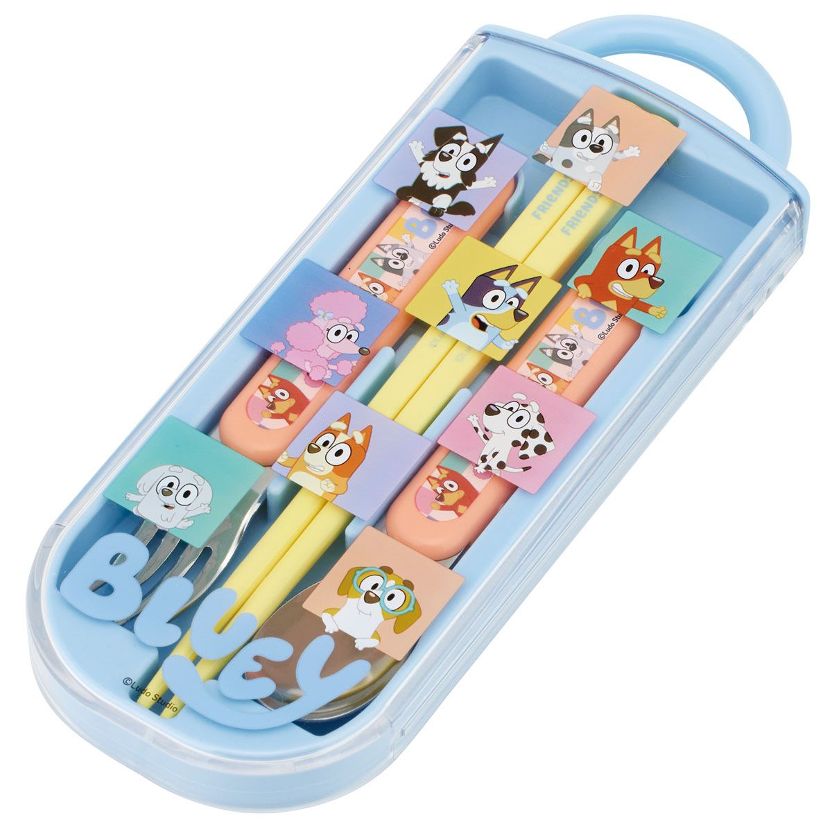 スケーター 箸 スプーン フォーク セット 子供 お弁当 カトラリーセット skater TACC2 ブルーイ Bluey Playdates グッズ ビンゴ【キャラクター トリオセット 食洗機 対応 スプーンセット】