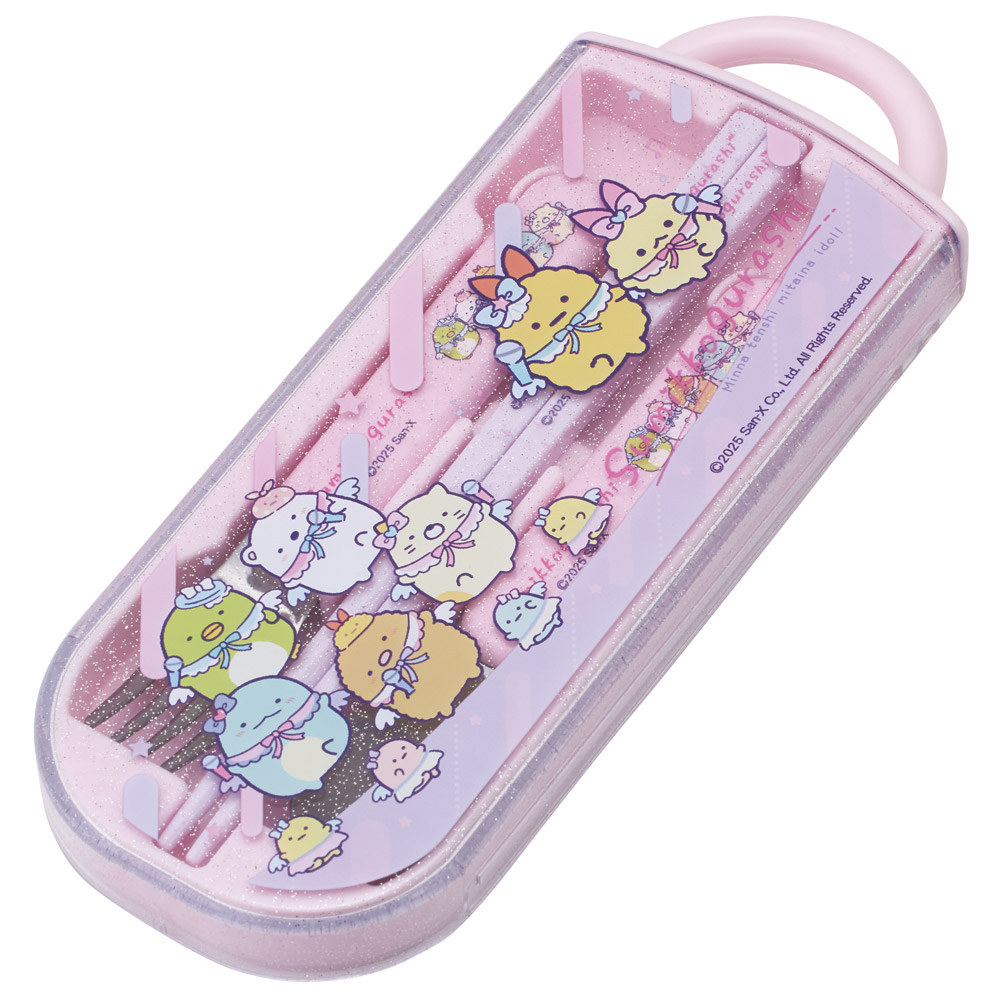 子供用 抗菌 お弁当 トリオセット 開けやすいスライド式(箸、スプーン、フォークのセット) すみっコぐらし えびてんアイドル/TACC2AG_4973307711275