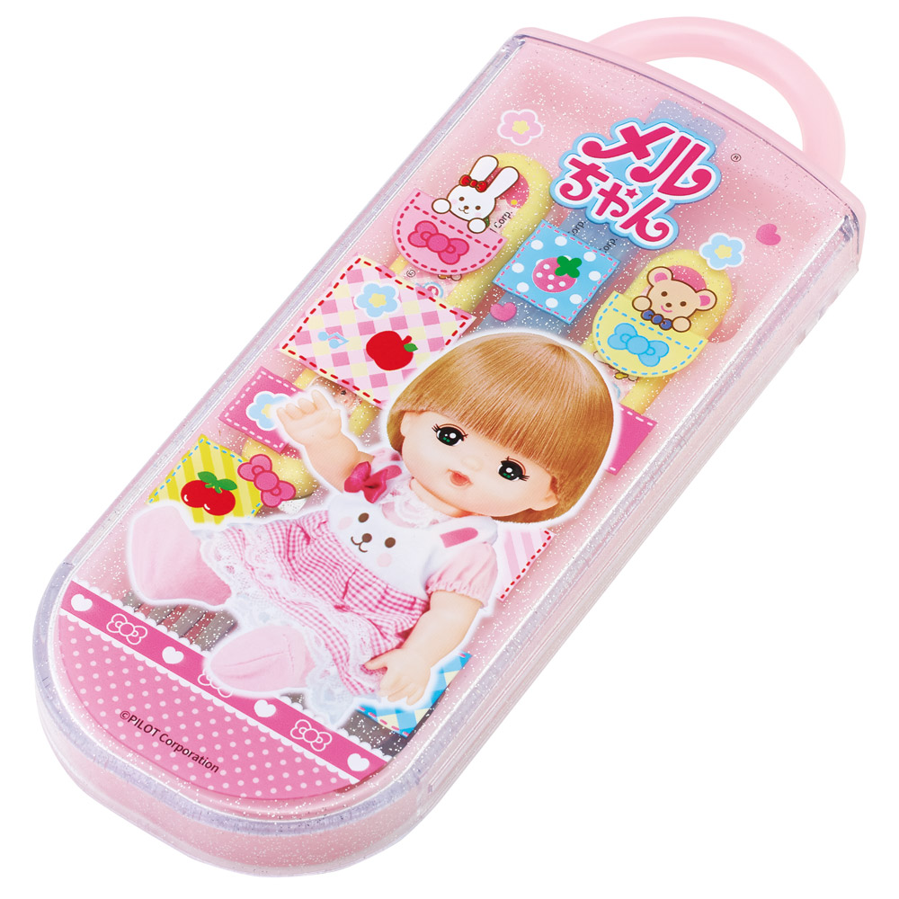 子供用 抗菌 お弁当 トリオセット 開けやすいスライド式(箸、スプーン、フォークのセット) メルちゃん/TACC2AG_4973307713262
