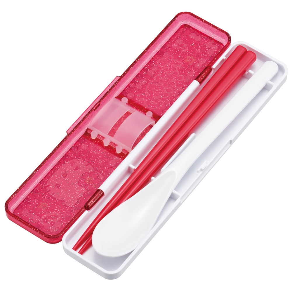 【メール便対象品】 スケーター 箸 スプーンセット お弁当 カトラリーセット 日本製 食洗機対応 大人 skater CCS3SA キティ ハローキティ キティちゃん サンリオ 女の子【おはしセット お箸セット 子供 箸ケース 食洗機】