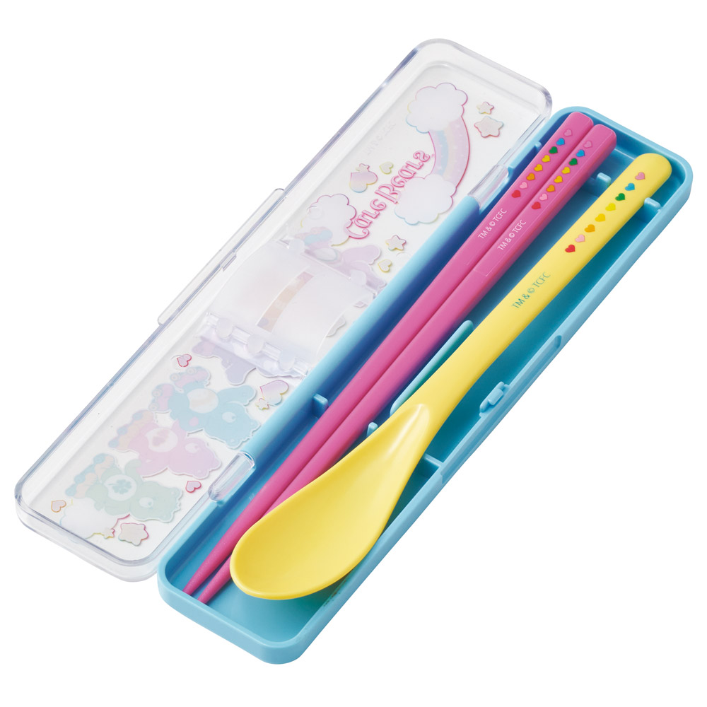 【メール便対象品】 スケーター 箸 スプーンセット お弁当 カトラリーセット 日本製 食洗機対応 大人 skater CCS3SA Care Bears ケアベア くま スケート キャラクター【おはしセット お箸セット 子供 箸ケース 食洗機】