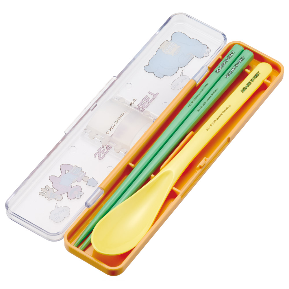 【メール便対象品】 スケーター 箸 スプーンセット お弁当 カトラリーセット 日本製 食洗機対応 大人 skater CCS3SA エルモ クッキーモンスター セサミストリート セサミ【おはしセット お箸セット 子供 箸ケース 食洗機】