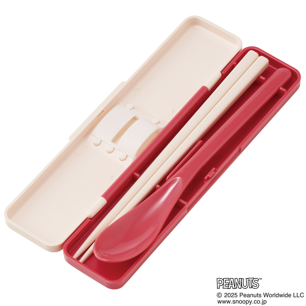 【メール便対象品】 スケーター 箸 スプーンセット お弁当 カトラリーセット 日本製 食洗機対応 大人 skater CCS3SA スヌーピー SNOOPY リボン ピーナッツ 女性 レディース【おはしセット お箸セット 子供 箸ケース 食洗機】