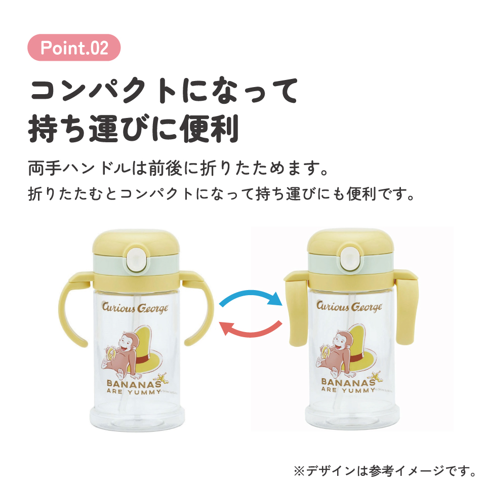 2WAYストローマグ 370ml おさるのジョージ24/KSHW2N_4973307664328