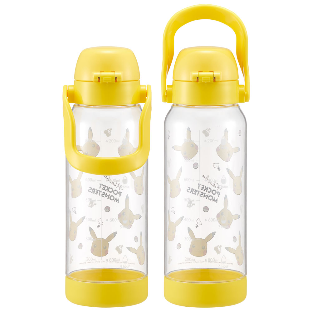 ドリンク マーカー ボトル 1000ml 1L 水筒 直飲み 水分補給 メモリ付き 透明 スケーター skater PDMK10 ポケットモンスター ポケモン ピカチュウ フェイス 23年