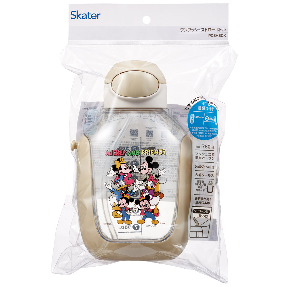 ワンプッシュ ストロー ボトル 水筒 780ml キッズ 子供 キャラクター かわいい スケーター skater PDSH8DX ミッキーマウス ミッキー Mickey 男の子 女の子