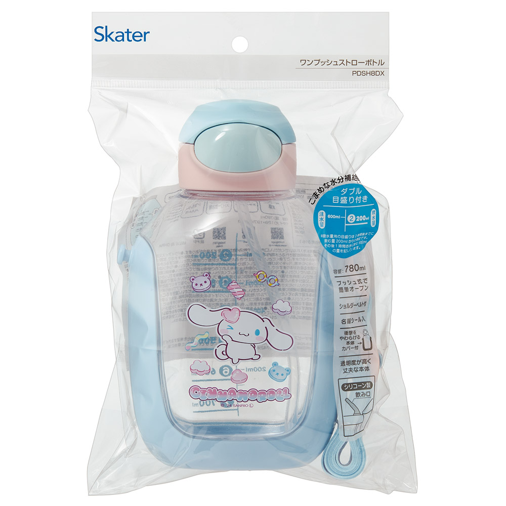 【送料無料】ワンプッシュ ストロー ボトル 水筒 780ml キッズ 子供 キャラクター かわいい スケーター skater PDSH8DX シナモロール シナモン サンリオ 女の子 女子