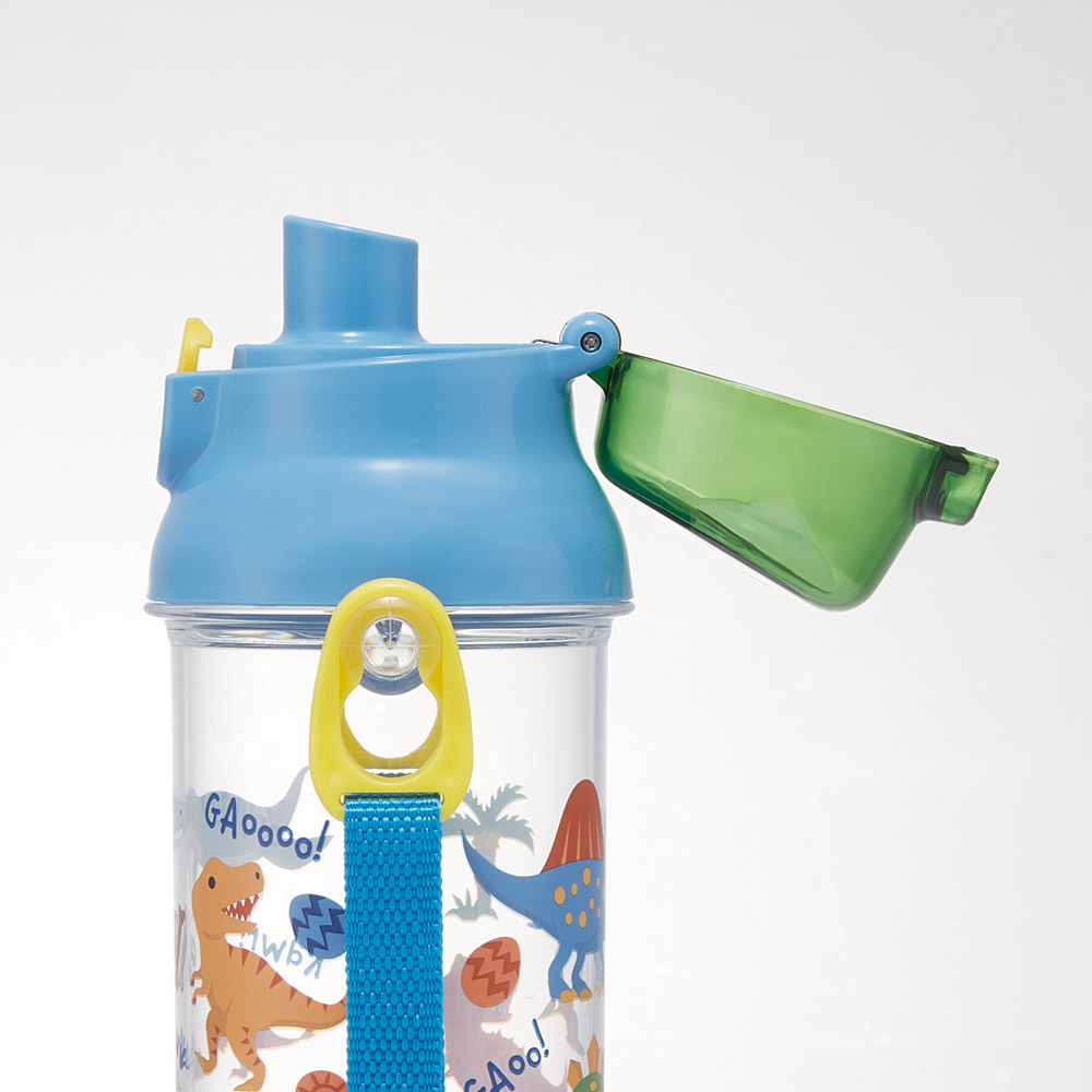 スケーター 水筒 キッズ ワンタッチ プラスチック 直飲み 透明 クリア ボトル 480ml skater PSB5TR ディノサウルス 2026 恐竜 ダイナソー 男の子 男子【キャラクター 子供 可愛い ワンプッシュ ダイレクト 軽量】