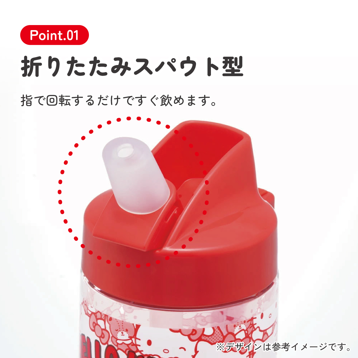 ストロー ボトル 水筒 500ml スパウト型 プラスチック クリア キッズ 子供 スケーター skater PSTB5 キティ ハローキティ キティちゃん 女の子