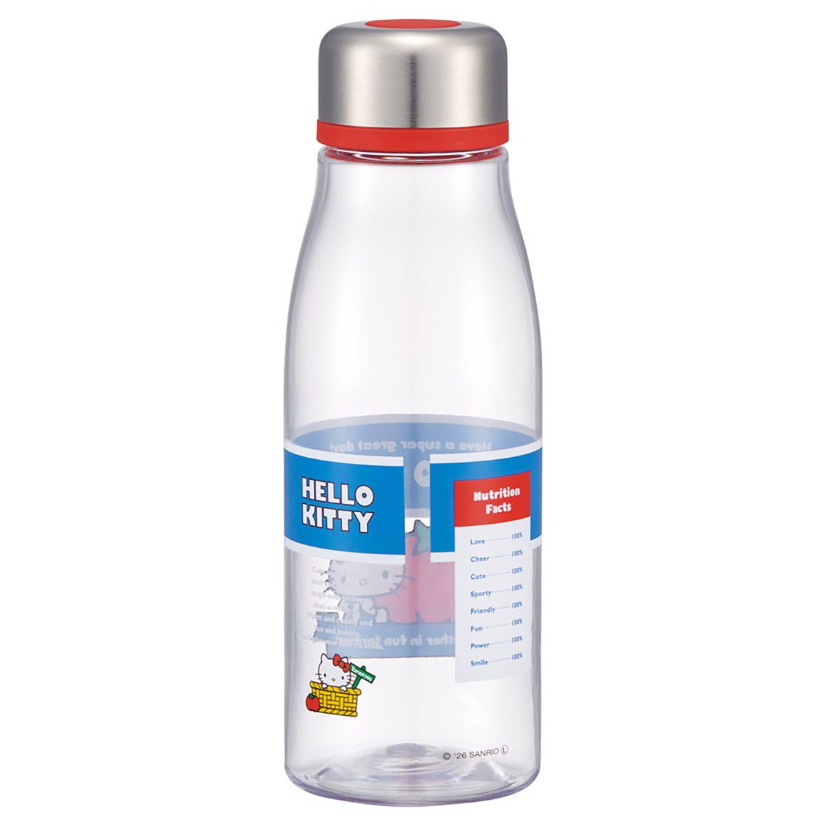 スケーター 水筒 500ml ミニ サイズ プラスチック 大人 直飲み 軽量 可愛い 透明 skater PTY5 ハローキティ キティちゃん サンリオ スーパーマーケット【スリム キッズ おしゃれ クリア マイボトル クリアボトル 小さい】