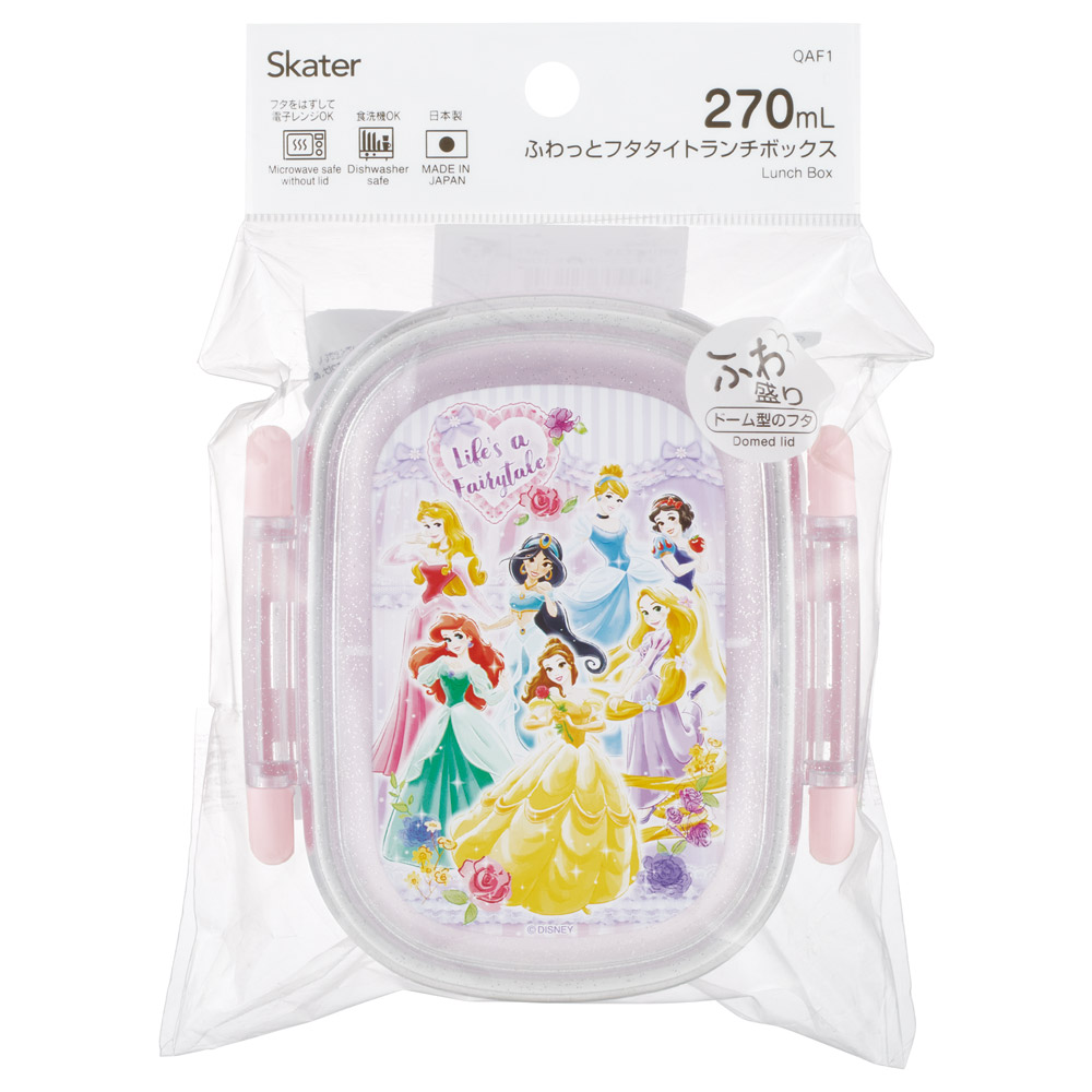 スケーター お弁当箱 子供 1段 270ml おしゃれ 幼稚園 弁当箱 仕切り ドーム型 キャラクター skater QAF1 ディズニー プリンセス 26年 女の子 女子【レンジ対応 食洗機対応 子ども ランチボックス】