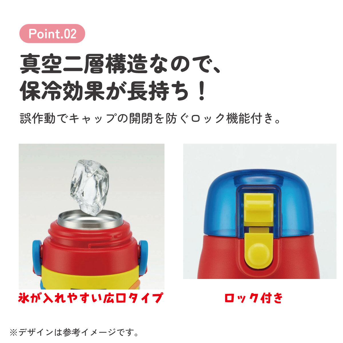 立体プリント 水筒 キッズ ワンタッチ 直飲み ステンレス 480ml おしゃれ かわいい スケーター SDPV5