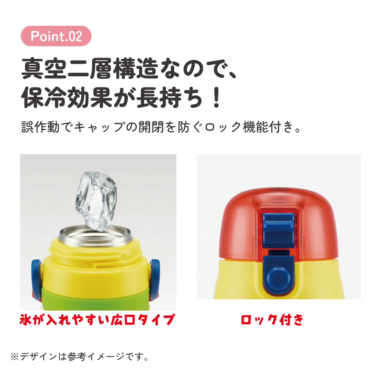 【送料無料】立体プリント 水筒 キッズ ワンタッチ 直飲み ステンレス 480ml おしゃれ かわいい スケーター SDPV5