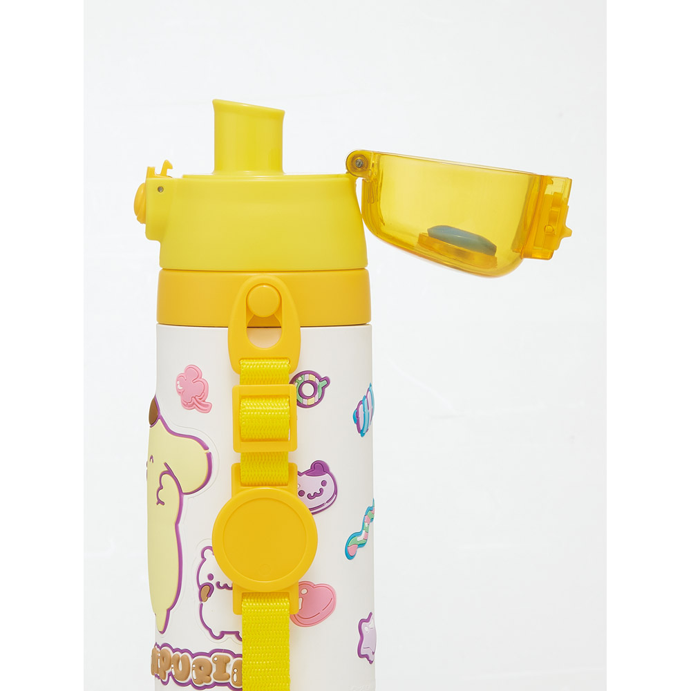 スケーター 水筒 立体プリント キッズ ワンタッチ 直飲み ステンレス 480ml かわいい skater SDPV5 ポムポム プリン サンリオ 女の子 男の子 女子【保育園 幼稚園 ロック付き 保冷 ダイレクト ベルト付き プレゼント】