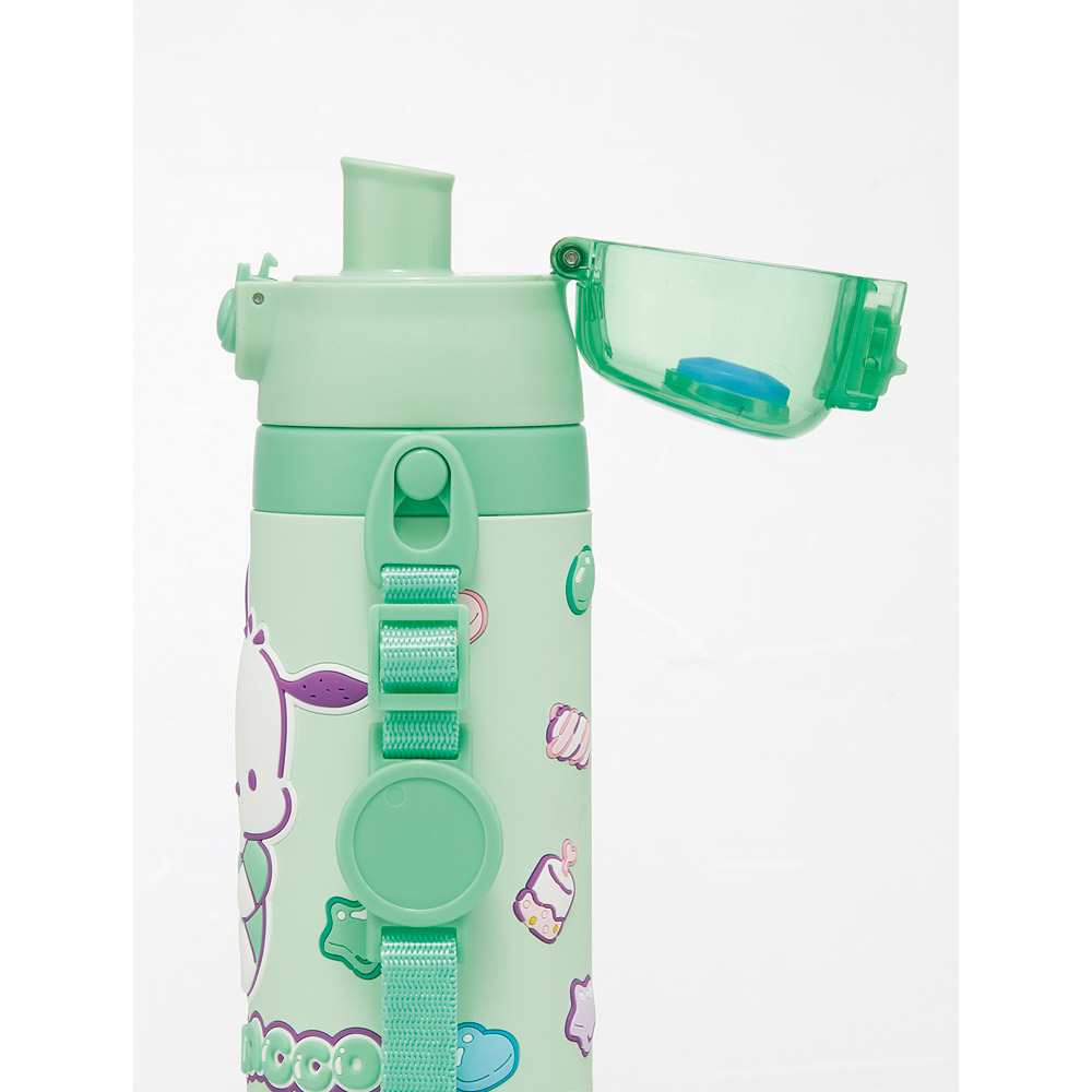 スケーター 水筒 立体プリント キッズ ワンタッチ 直飲み ステンレス 480ml かわいい skater SDPV5 ポチャッコ サンリオ 女の子 男の子【保育園 幼稚園 ロック付き 保冷 ダイレクト ベルト付き プレゼント】