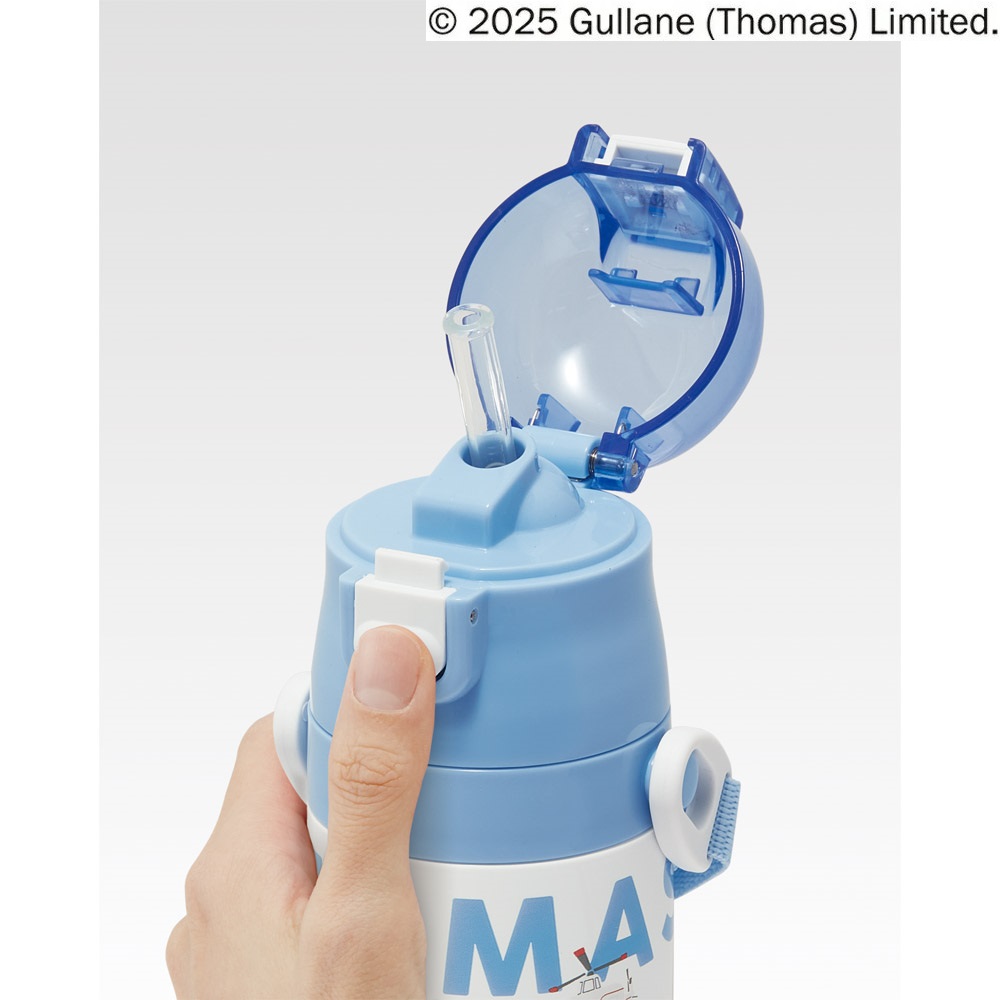 スケーター 水筒 子供 2WAY ストロー 400ml コップ飲み 350ml ステンレス ボトル ワンタッチ キッズ SKCP3 きかんしゃトーマス つむぱぱ トーマス 電車【ショルダーベルト付き キャラクター 可愛い 保冷 保温 子ども 園児】