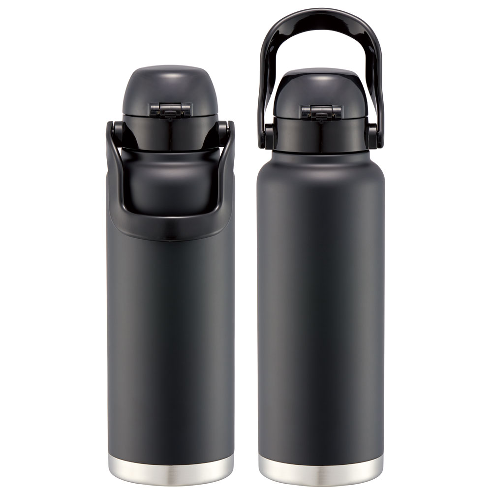 ハンドル付ワンプッシュダイレクトボトル 1200ml ブラック／STD12H_4973307596759