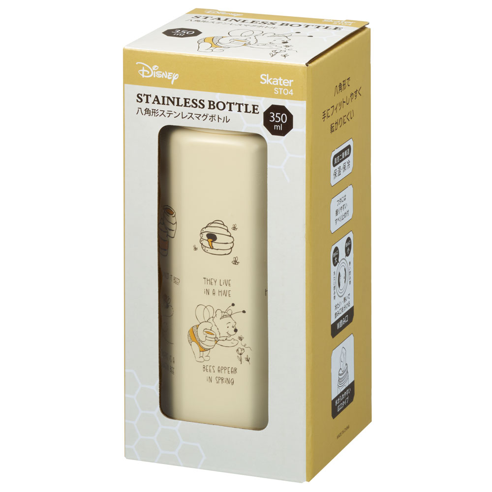 八角形 ステンレス マグ ボトル 水筒 350 350ml 直飲み 保温 保冷 おしゃれ スケーター skater STO4 くまのプーさん プーさん Pooh 女性 レディース